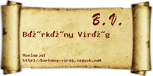 Bárkány Virág névjegykártya